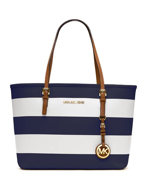 michael kors blue white yellow stripes|Michael Kors Tote Striped Bags & Handbags for Women.